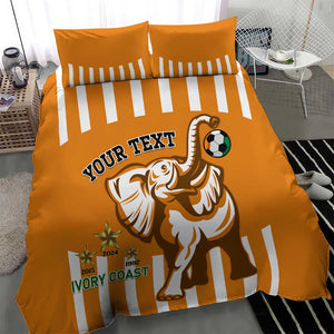 Custom Ivory Coast Football Bedding Set Les Elephants 3rd Champions Proud