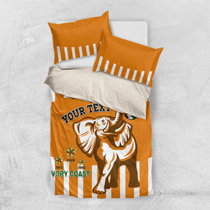 Custom Ivory Coast Football Bedding Set Les Elephants 3rd Champions Proud