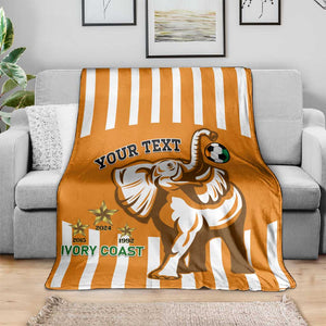 Custom Ivory Coast Football Blanket Les Elephants 3rd Champions Proud