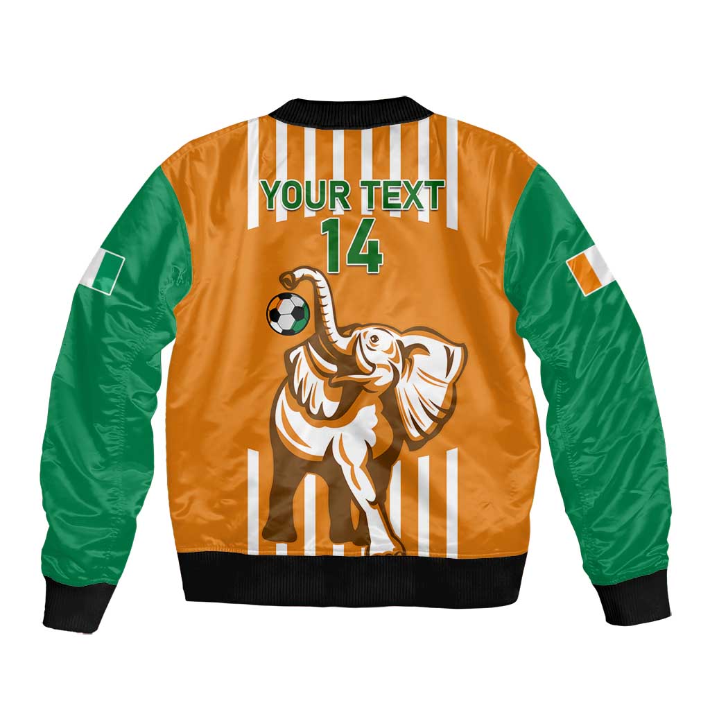 Custom Ivory Coast Football Bomber Jacket Les Elephants 3rd Champions Proud