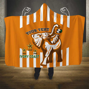 Custom Ivory Coast Football Hooded Blanket Les Elephants 3rd Champions Proud