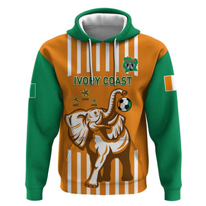 Custom Ivory Coast Football Hoodie Les Elephants 3rd Champions Proud