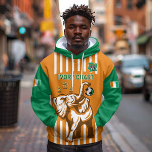 Custom Ivory Coast Football Hoodie Les Elephants 3rd Champions Proud