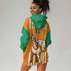 Custom Ivory Coast Football Hoodie Dress Les Elephants 3rd Champions Proud