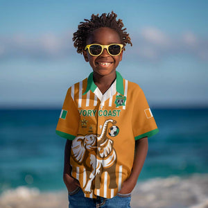 Custom Ivory Coast Football Kid Hawaiian Shirt Les Elephants 3rd Champions Proud