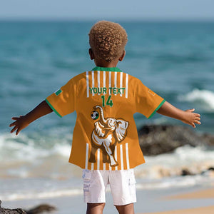 Custom Ivory Coast Football Kid Hawaiian Shirt Les Elephants 3rd Champions Proud