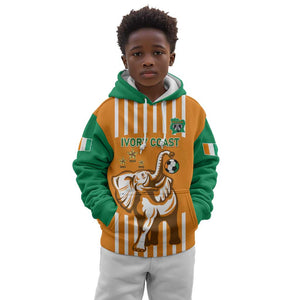 Custom Ivory Coast Football Kid Hoodie Les Elephants 3rd Champions Proud