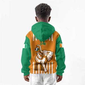 Custom Ivory Coast Football Kid Hoodie Les Elephants 3rd Champions Proud