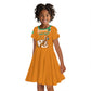 Custom Ivory Coast Football Kid Short Sleeve Dress Les Elephants 3rd Champions Proud