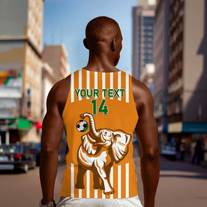 Custom Ivory Coast Football Men Tank Top Les Elephants 3rd Champions Proud