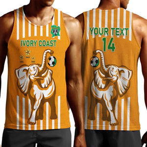 Custom Ivory Coast Football Men Tank Top Les Elephants 3rd Champions Proud