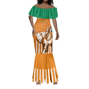 Custom Ivory Coast Football Mermaid Dress Les Elephants 3rd Champions Proud