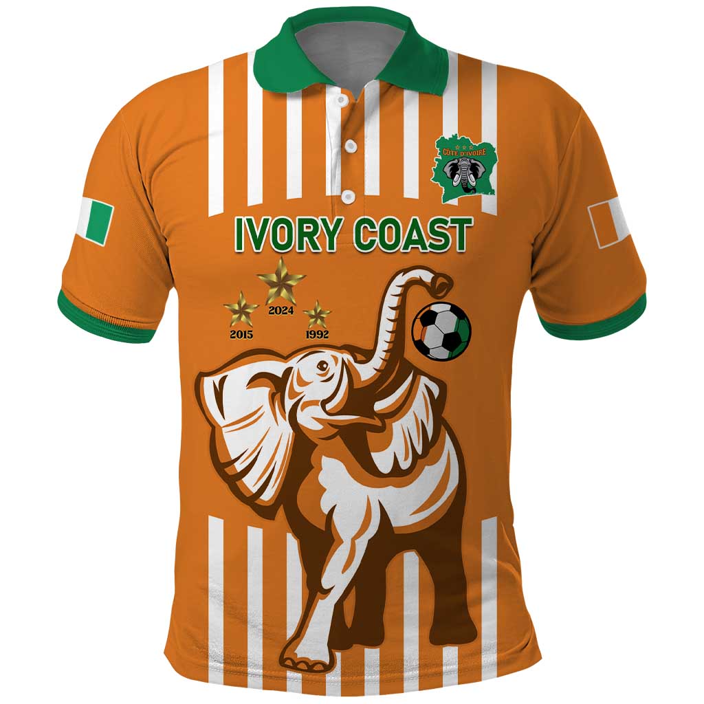 Custom Ivory Coast Football Polo Shirt Les Elephants 3rd Champions Proud