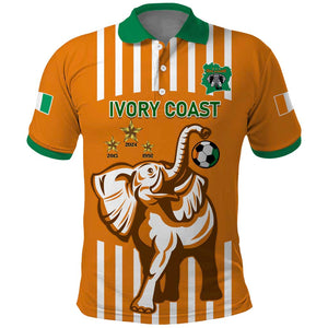 Custom Ivory Coast Football Polo Shirt Les Elephants 3rd Champions Proud