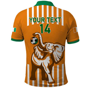 Custom Ivory Coast Football Polo Shirt Les Elephants 3rd Champions Proud