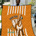 Custom Ivory Coast Football Quilt Les Elephants 3rd Champions Proud