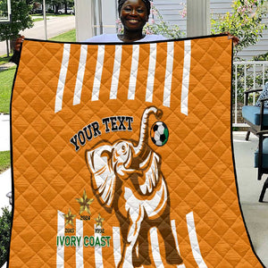 Custom Ivory Coast Football Quilt Les Elephants 3rd Champions Proud