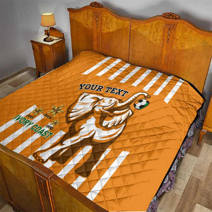 Custom Ivory Coast Football Quilt Les Elephants 3rd Champions Proud