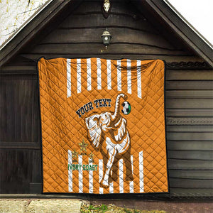 Custom Ivory Coast Football Quilt Les Elephants 3rd Champions Proud