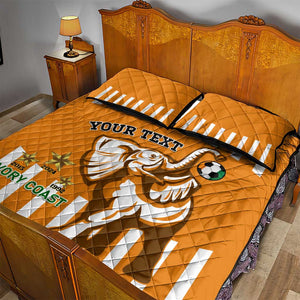 Custom Ivory Coast Football Quilt Bed Set Les Elephants 3rd Champions Proud