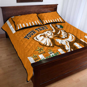 Custom Ivory Coast Football Quilt Bed Set Les Elephants 3rd Champions Proud