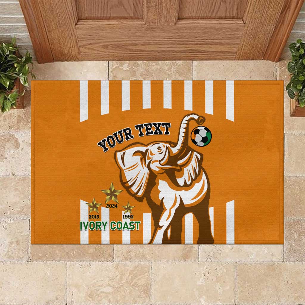 Custom Ivory Coast Football Rubber Doormat Les Elephants 3rd Champions Proud