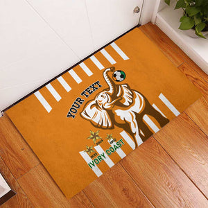 Custom Ivory Coast Football Rubber Doormat Les Elephants 3rd Champions Proud