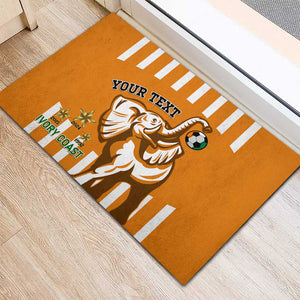 Custom Ivory Coast Football Rubber Doormat Les Elephants 3rd Champions Proud