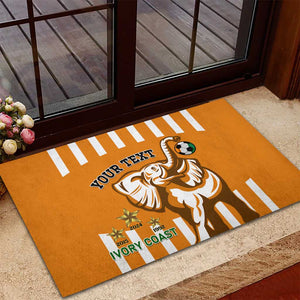 Custom Ivory Coast Football Rubber Doormat Les Elephants 3rd Champions Proud