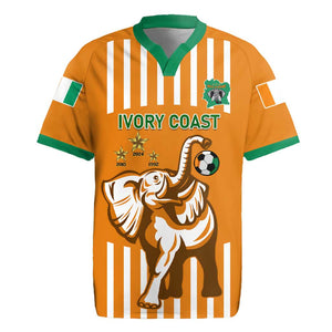 Custom Ivory Coast Football Rugby Jersey Les Elephants 3rd Champions Proud