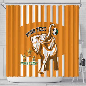 Custom Ivory Coast Football Shower Curtain Les Elephants 3rd Champions Proud