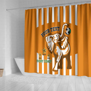 Custom Ivory Coast Football Shower Curtain Les Elephants 3rd Champions Proud