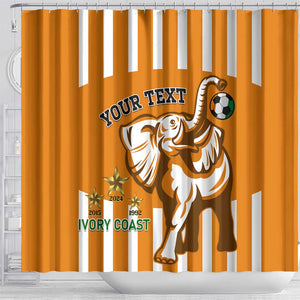 Custom Ivory Coast Football Shower Curtain Les Elephants 3rd Champions Proud