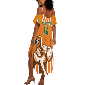 Custom Ivory Coast Football Summer Maxi Dress Les Elephants 3rd Champions Proud