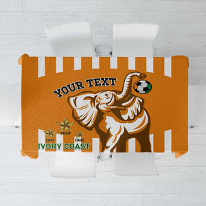 Custom Ivory Coast Football Tablecloth Les Elephants 3rd Champions Proud