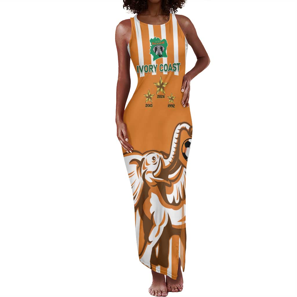 Custom Ivory Coast Football Tank Maxi Dress Les Elephants 3rd Champions Proud