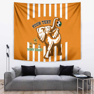 Custom Ivory Coast Football Tapestry Les Elephants 3rd Champions Proud