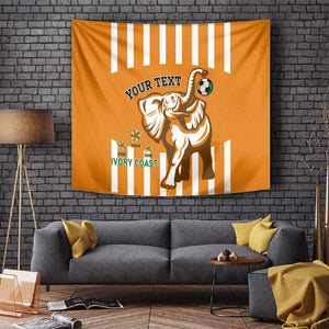 Custom Ivory Coast Football Tapestry Les Elephants 3rd Champions Proud