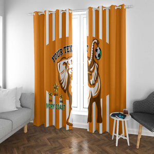 Custom Ivory Coast Football Window Curtain Les Elephants 3rd Champions Proud