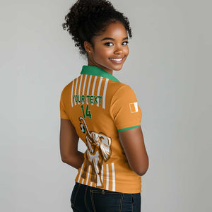 Custom Ivory Coast Football Women Polo Shirt Les Elephants 3rd Champions Proud