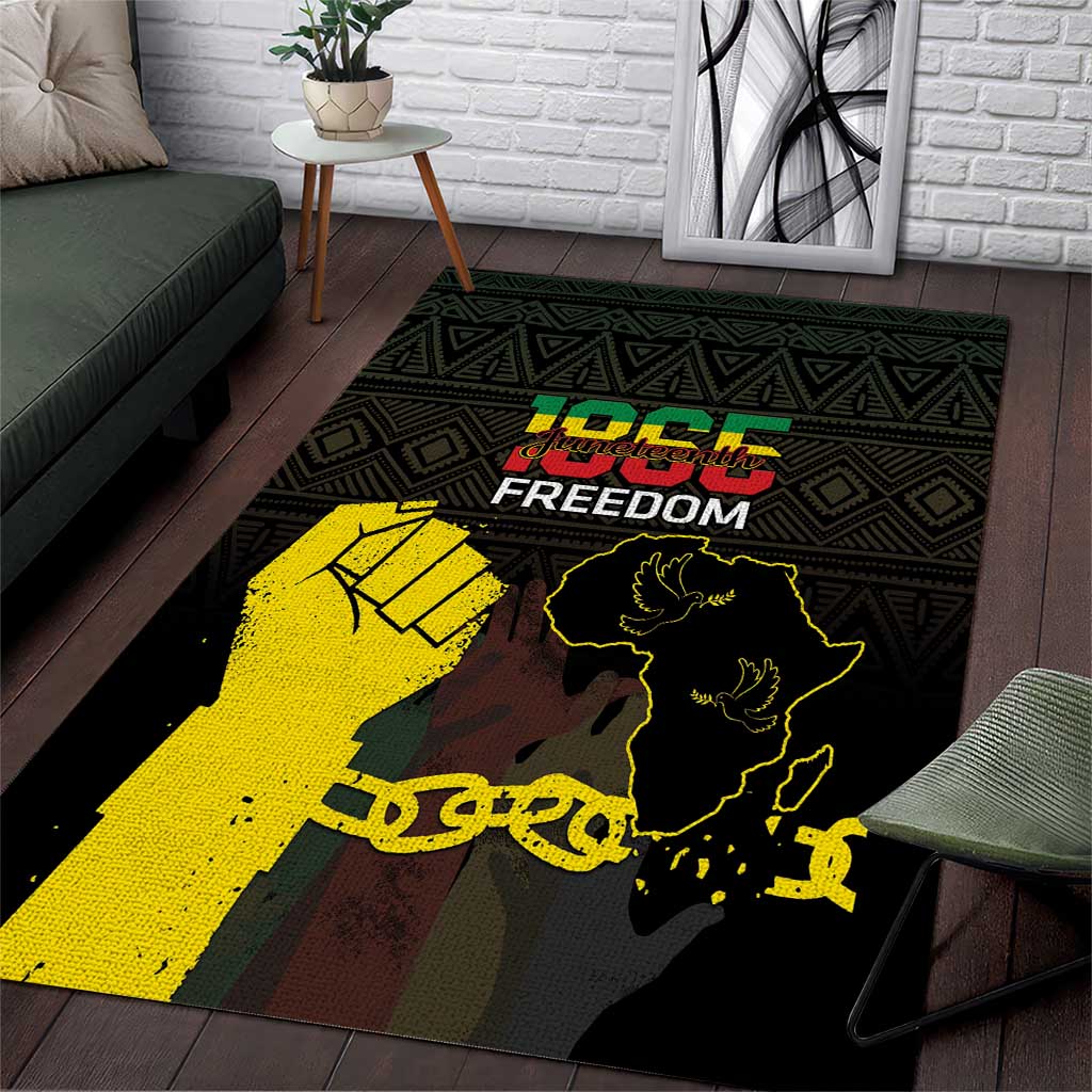 Juneteenth Freedom Day Area Rug 1865 Black Independence African Pattern