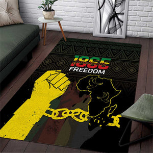 Juneteenth Freedom Day Area Rug 1865 Black Independence African Pattern