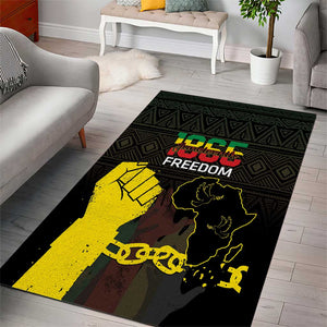 Juneteenth Freedom Day Area Rug 1865 Black Independence African Pattern