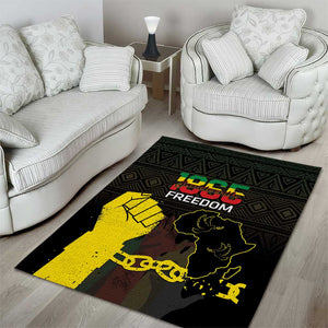 Juneteenth Freedom Day Area Rug 1865 Black Independence African Pattern