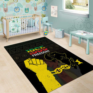 Juneteenth Freedom Day Area Rug 1865 Black Independence African Pattern