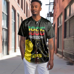 Juneteenth Freedom Day Baseball Jersey 1865 Black Independence African Pattern