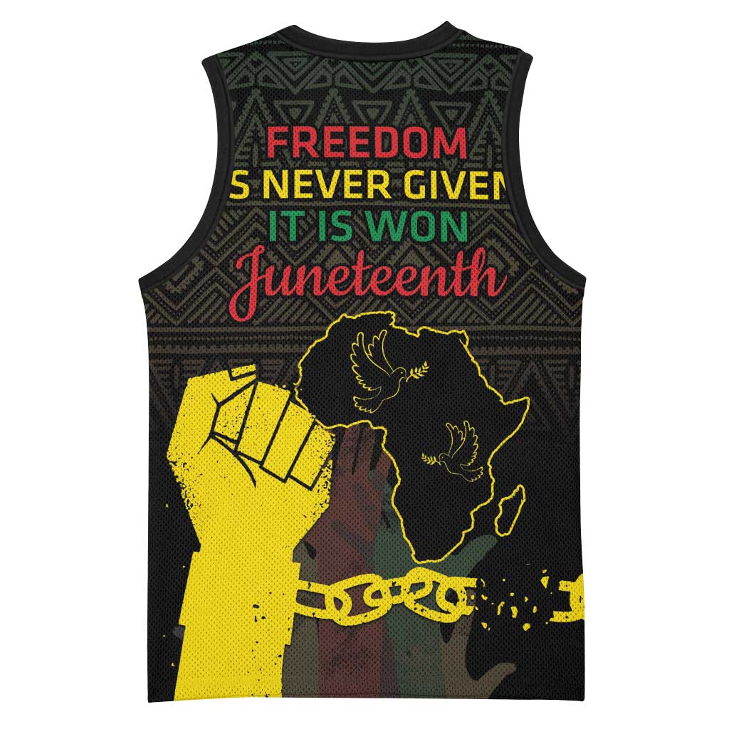 Juneteenth Freedom Day Basketball Jersey 1865 Black Independence African Pattern LT14