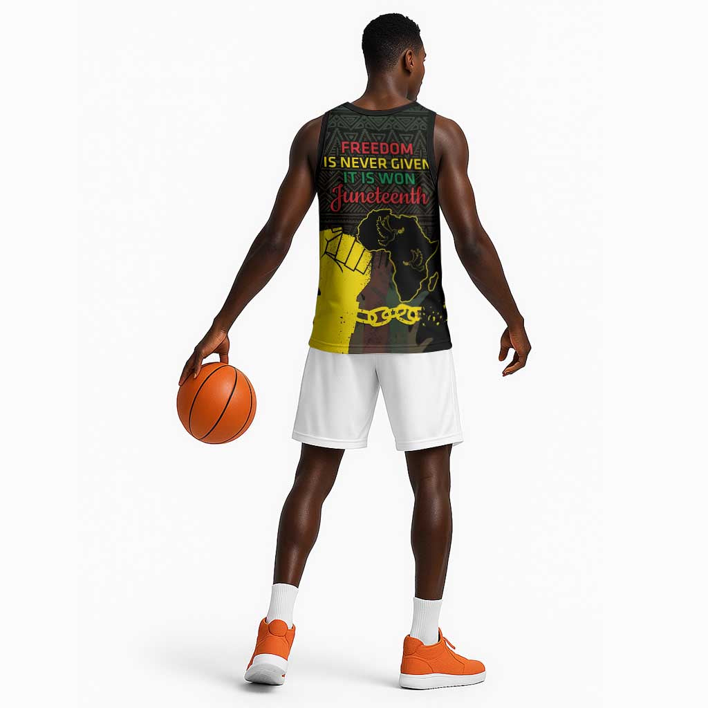Juneteenth Freedom Day Basketball Jersey 1865 Black Independence African Pattern LT14