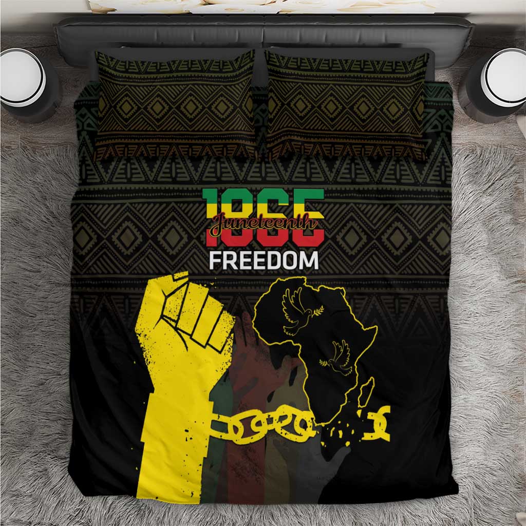 Juneteenth Freedom Day Bedding Set 1865 Black Independence African Pattern