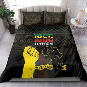 Juneteenth Freedom Day Bedding Set 1865 Black Independence African Pattern